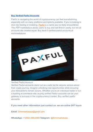 Instant Buy Verified Paxful Accounts for sale in 2025