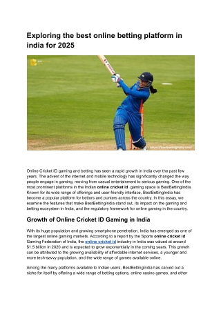 BestBettingIndia_ A Leading Online Gaming Platform in India