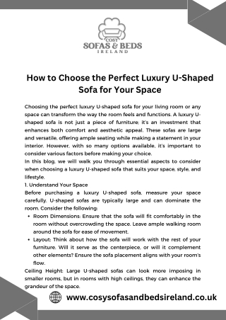 How to Choose the Perfect Luxury U-Shaped Sofa for Your Space