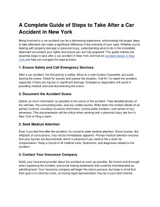 How to Handle a Car Accident in New York Step by Step