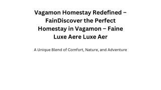 5fainex luxe aer | vagamon homestay