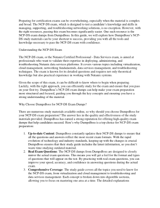 NCP-DS Study Guide by DumpsBoss to Help You Pass Easily pdf