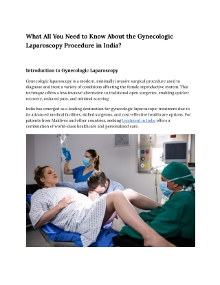 Gynecologic Laparoscopy Treatment In India