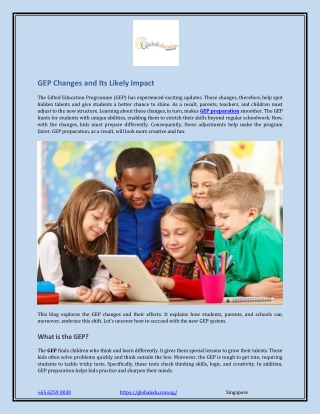 GEP Changes and Its Likely Impact