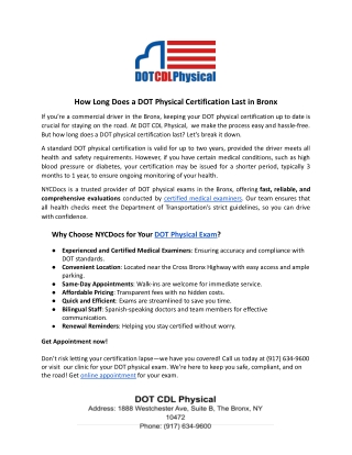 How_Long_Does_DOT_Physical_Certification_Last _Bronx