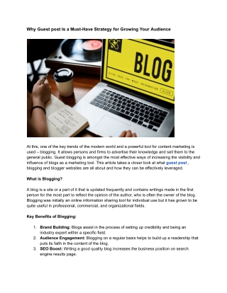 Why Guest post Is a Must-Have Strategy for Growing Your Audience