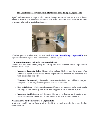 The Best Solutions for Kitchen and Bathroom Remodeling in Laguna Hills blog