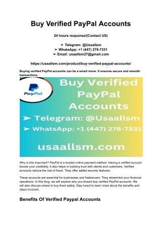 Buy Verified PayPal Accounts