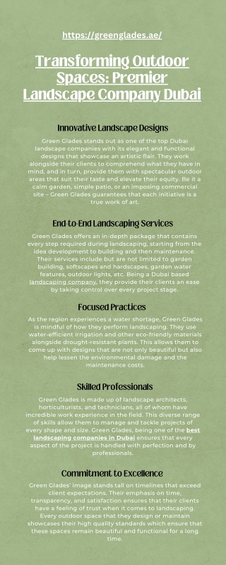 Transforming Outdoor Spaces: Premier Landscape Company Dubai