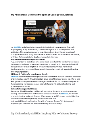 My Abhinandan_ Celebrate the Spirit of Courage with Abhikids