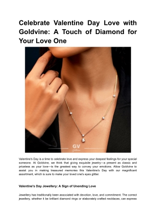 Celebrate Valentine Day Love with Goldvine_ A Touch of Diamond for Your Love One