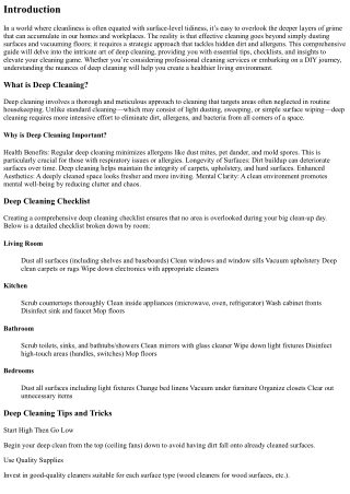 “Beyond Surface Level: The Art of Effective Deep Cleaning”