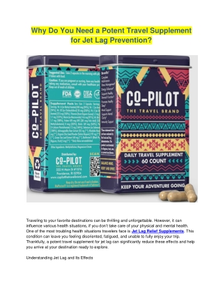 Why Do You Need a Potent Travel Supplement for Jet Lag Prevention