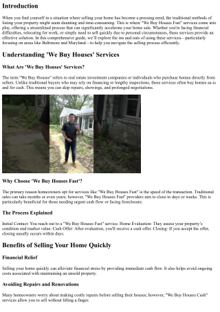 “How to Speed Up Your Home Sale with ‘We Buy Houses Fast’ Services”