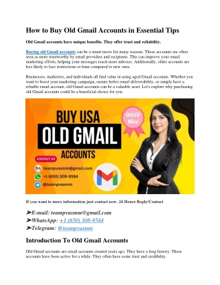 How to Buy Old Gmail Accounts in Essential Tips