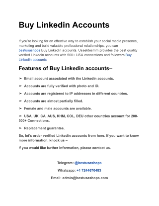 Buy Linkedin Accounts