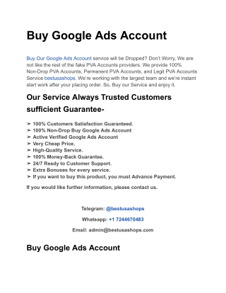 Buy Google Ads Account