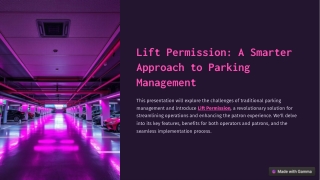 Lift Permission: A Smarter Approach to Parking Management