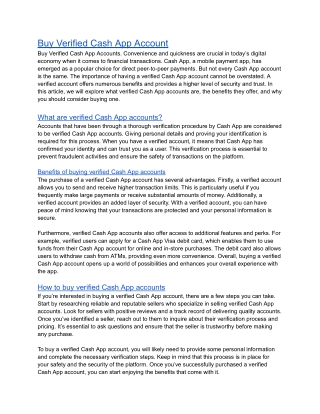 Buy Verified Cash App Accounts