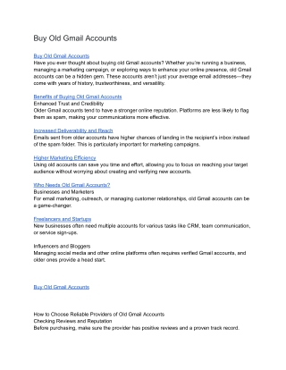 Buy Old Gmail Accounts