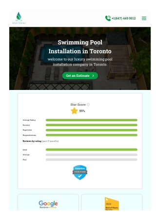 Swimming Pool Installation in Toronto