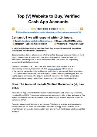 Top (V) Website to Buy, Verified Cash App Accounts
