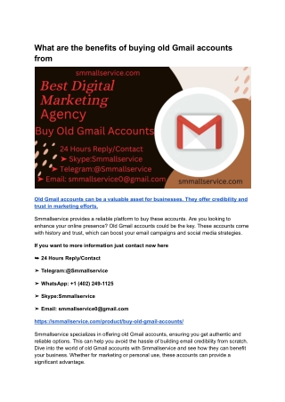 What are the benefits of buying old Gmail accounts from