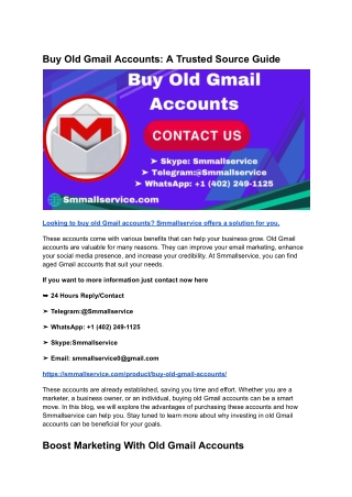 Buy Old Gmail Accounts_ A Trusted Source Guide