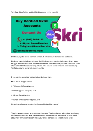 To 9 Best Sites To Buy Verified Skrill Accounts in this year (1)