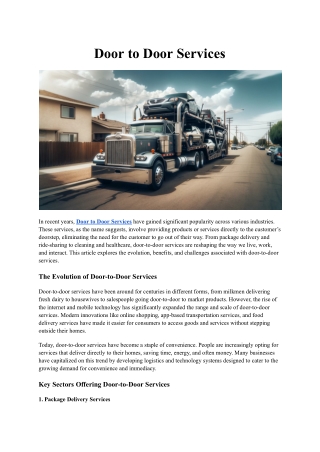 Door to Door Services