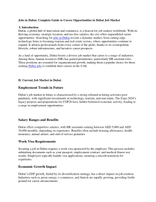 Jobs in Dubai: Complete Guide to Career Opportunities in Dubai Job Market