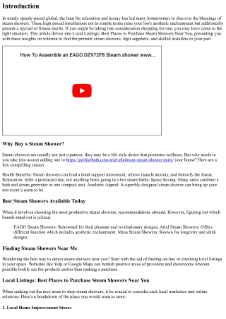 Local Listings: Best Places to Purchase Steam Showers Near You