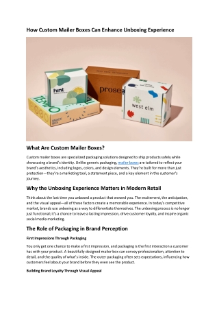 How Custom Boxes Enhance Unboxing Experiences and Drive Sales