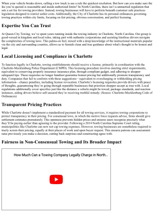 How Much Can a Towing Company Legally Charge in North Carolina?