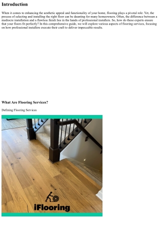 “How Professional Installers Ensure the Perfect Fit for Your Floors”