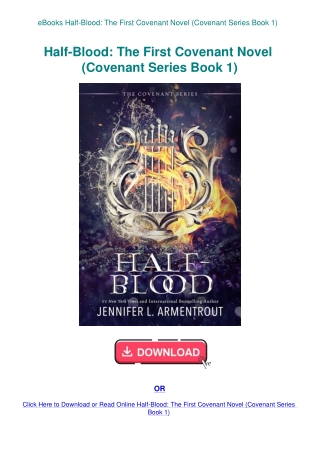 eBooks Half-Blood The First Covenant Novel (Covenant Series Book 1)