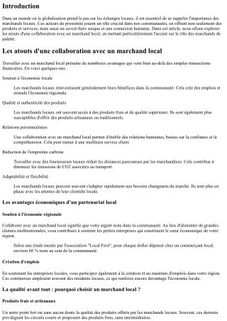 Les atouts d'une collaboration avec un marchand local