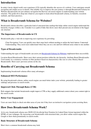 ** Enhancing User Experience: The Necessary Guide to Breadcrumb Schema for Websi