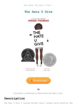 PDF Books The Hate U Give