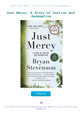 eBooks Just Mercy A Story of Justice and Redemption