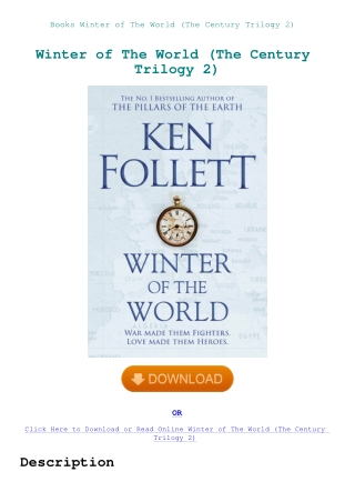 Books Winter of The World (The Century Trilogy 2)
