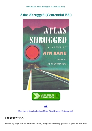 PDF Books Atlas Shrugged (Centennial Ed.)