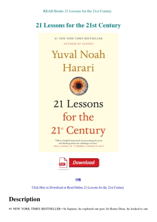 READ Books 21 Lessons for the 21st Century