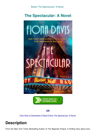 Books The Spectacular A Novel