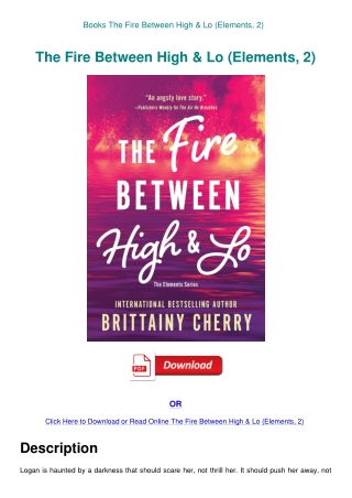 Books The Fire Between High & Lo (Elements  2)