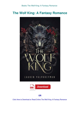 Books The Wolf King A Fantasy Romance
