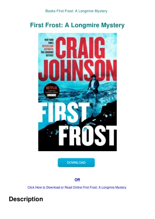 Books First Frost A Longmire Mystery