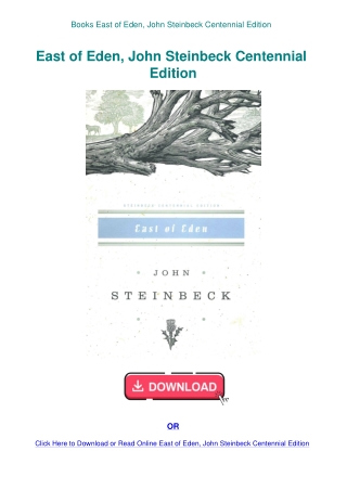 Books East of Eden  John Steinbeck Centennial Edition