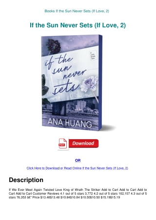 Books If the Sun Never Sets (If Love  2)