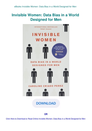 eBooks Invisible Women Data Bias in a World Designed for Men